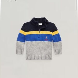 Baby Polo Ralph Lauren Color-Blocked
Cotton Quarter-Zip Sweater